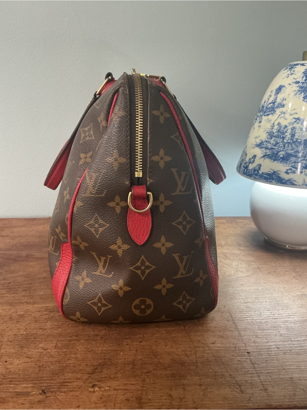 Louis Vuitton Monogram Cherry Red Crossbody Satchel Bag/ COA - Picture 5 of 16